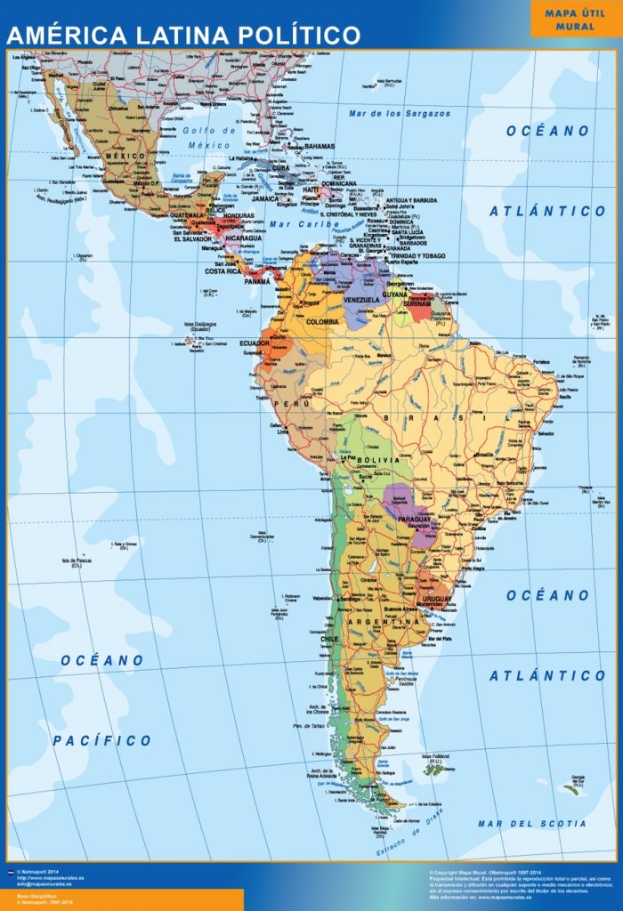 Mapa America Latina político grande