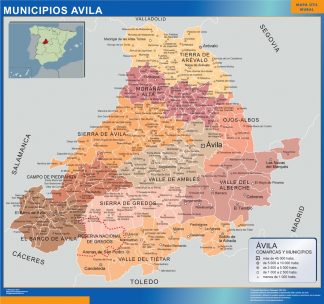 Mapa Avila por municipios