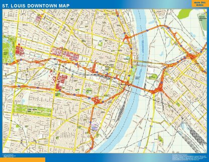 Mapa St Louis downtown gigante